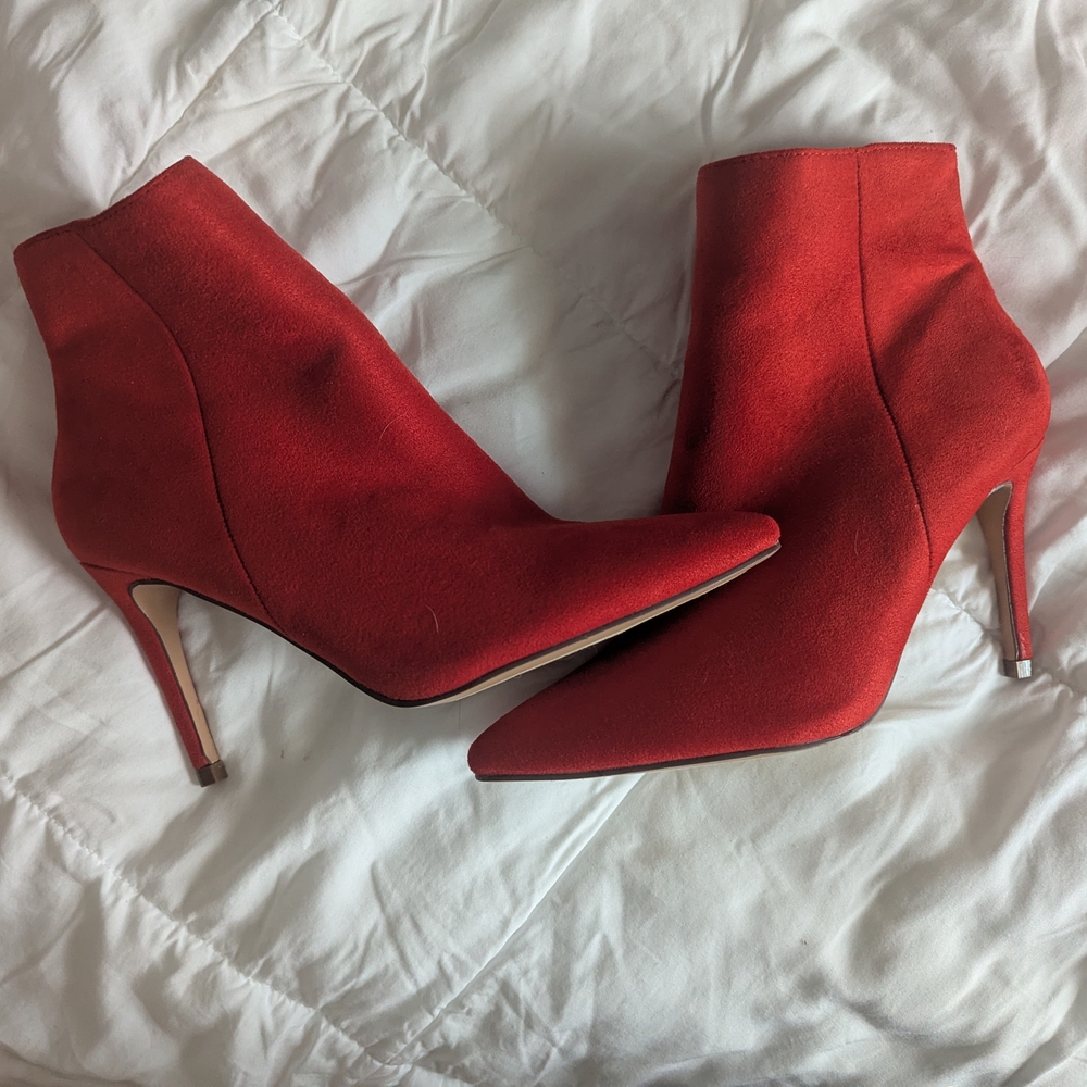 Lulu's Chic Red Heeled Boots